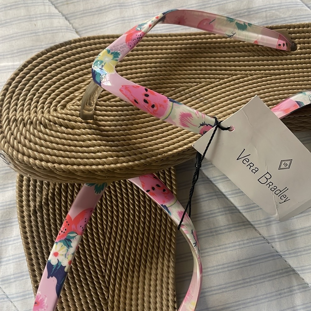 Vera Bradley Rosy Garden Picnic Espadrille Look flip flops